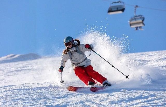 a person skiing