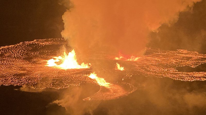 Erupting volcano in Hawaii