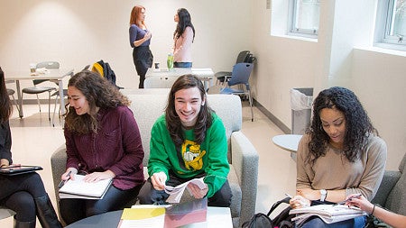 Students studying in Allen Hall