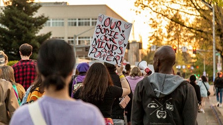 People protest women's rights