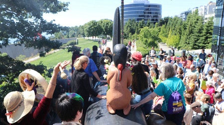 The Tokitae Totem Pole in Seattle in June 2019