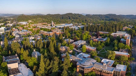 aerial view of Eugene campus