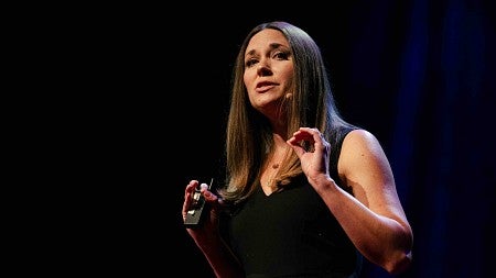 jennifer pfeifer speaks at the TEDxPortland event
