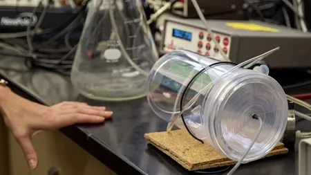 a cylinder inside a lab
