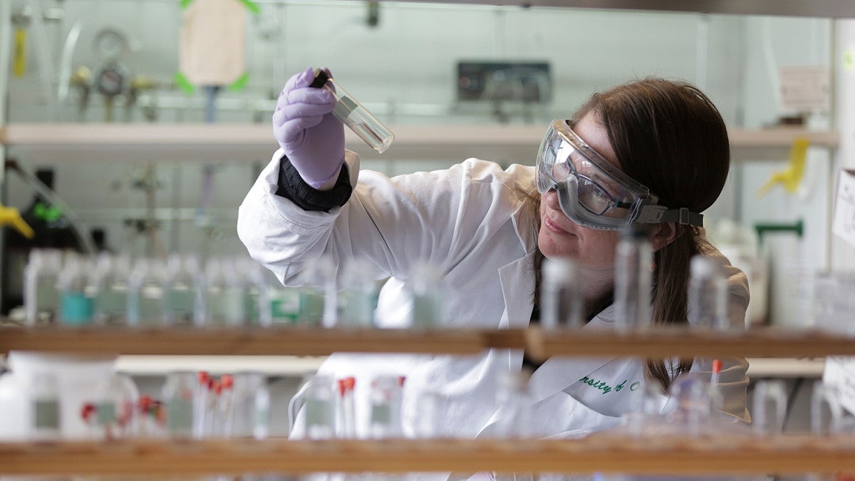 Student in a lab