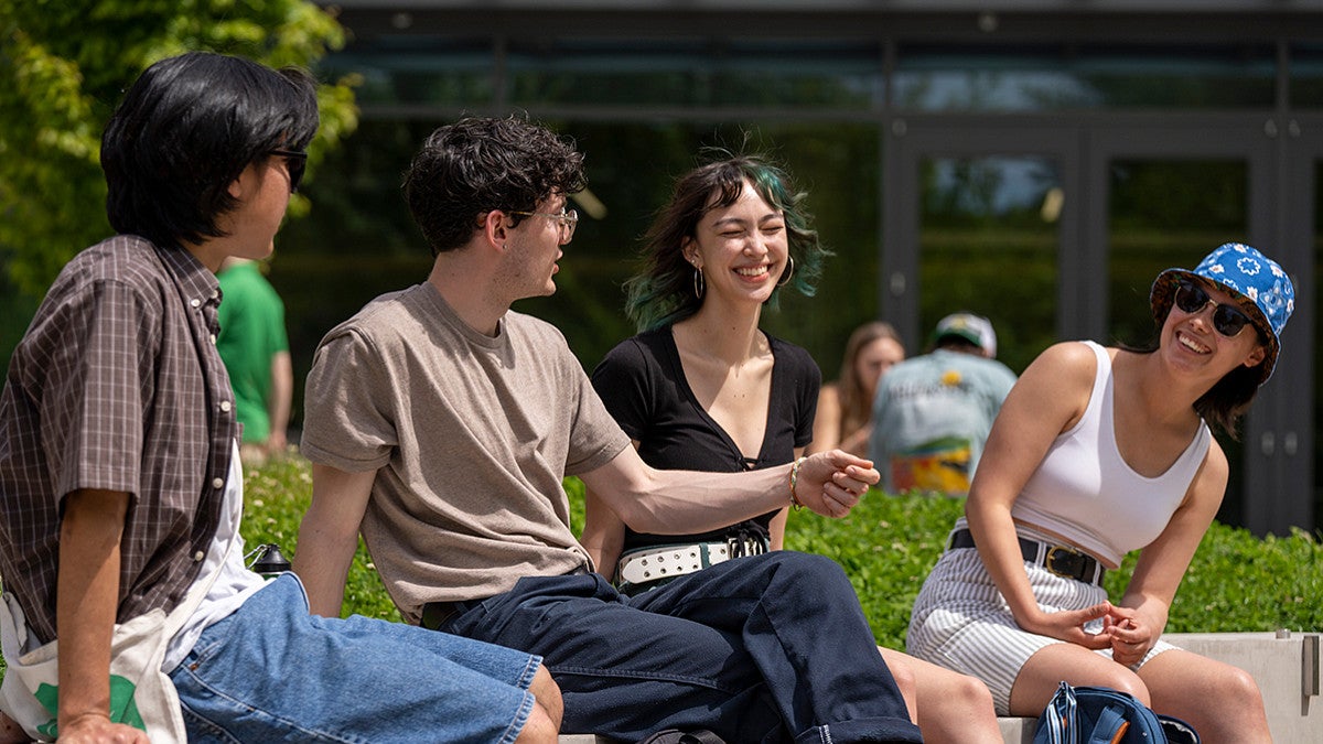 Students sitting and talking\