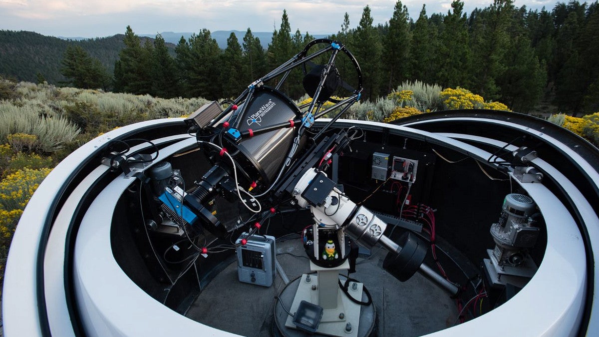 A telescope in the mountains