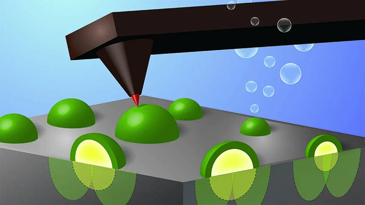 Illustration of a microscope tip