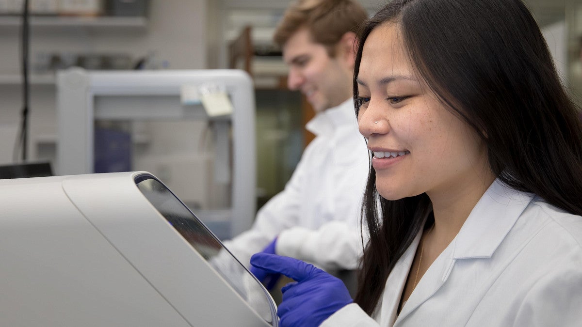 Student in a lab