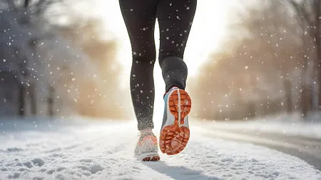 person running in snow