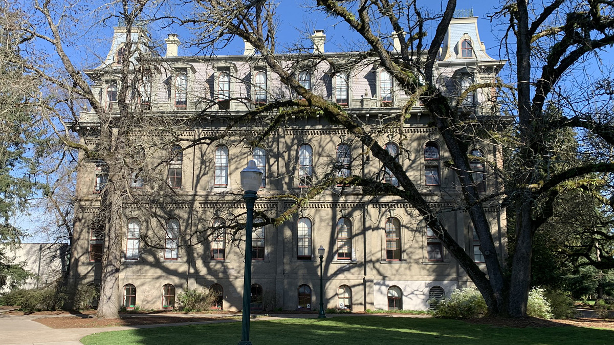 exterior of University Hall on campus