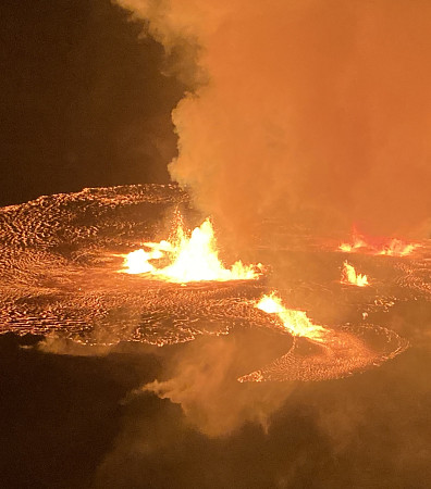 Erupting volcano in Hawaii